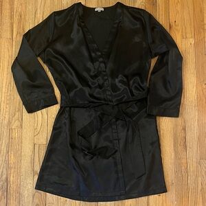 Elegant Black Satin Robe